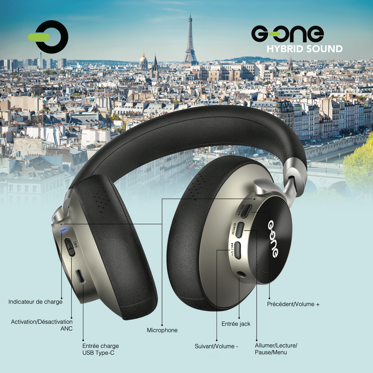 G-ONE | Casque audio connecté Hybrid Sound