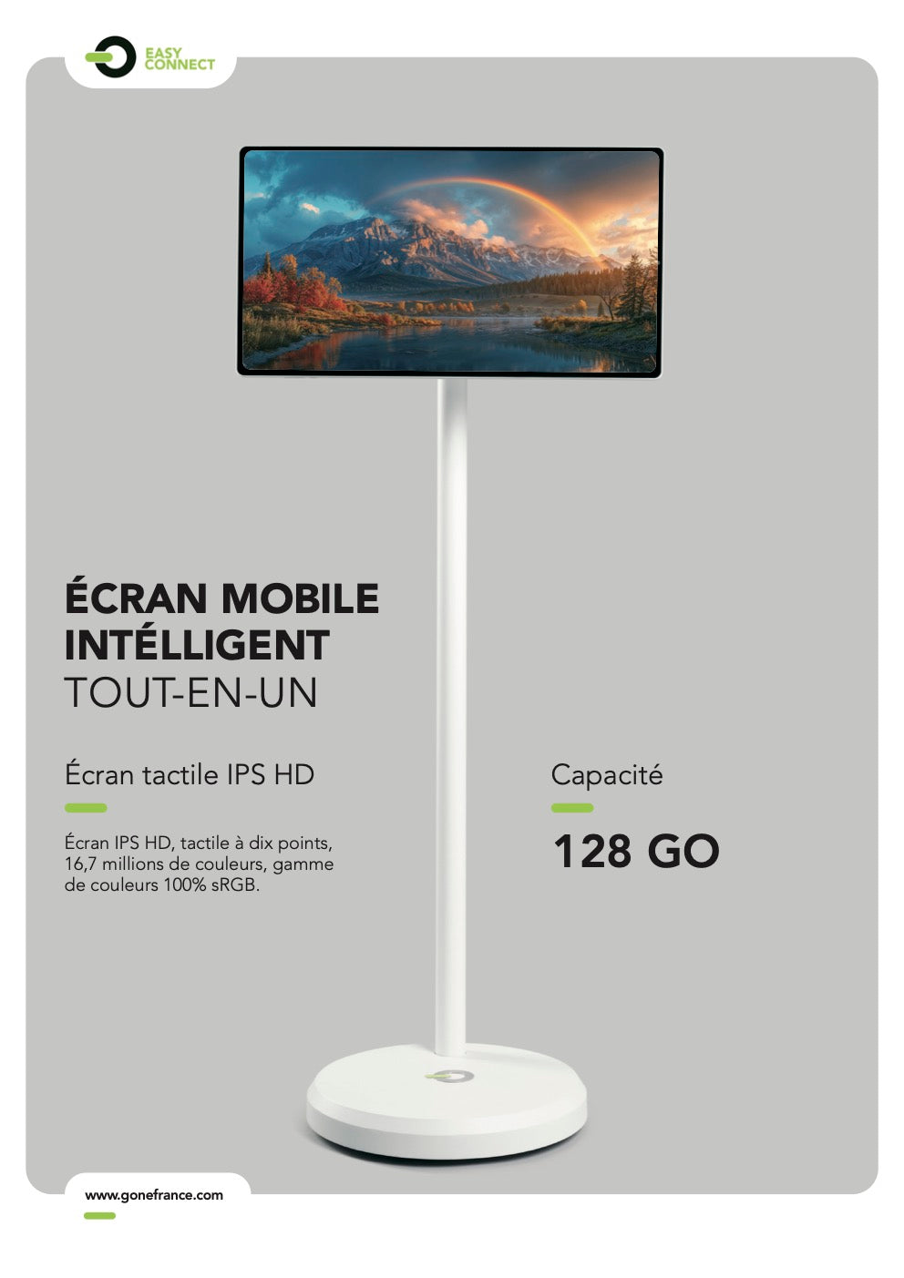 G-ONE | Écran easy connect 128GB | Autonomie 6H